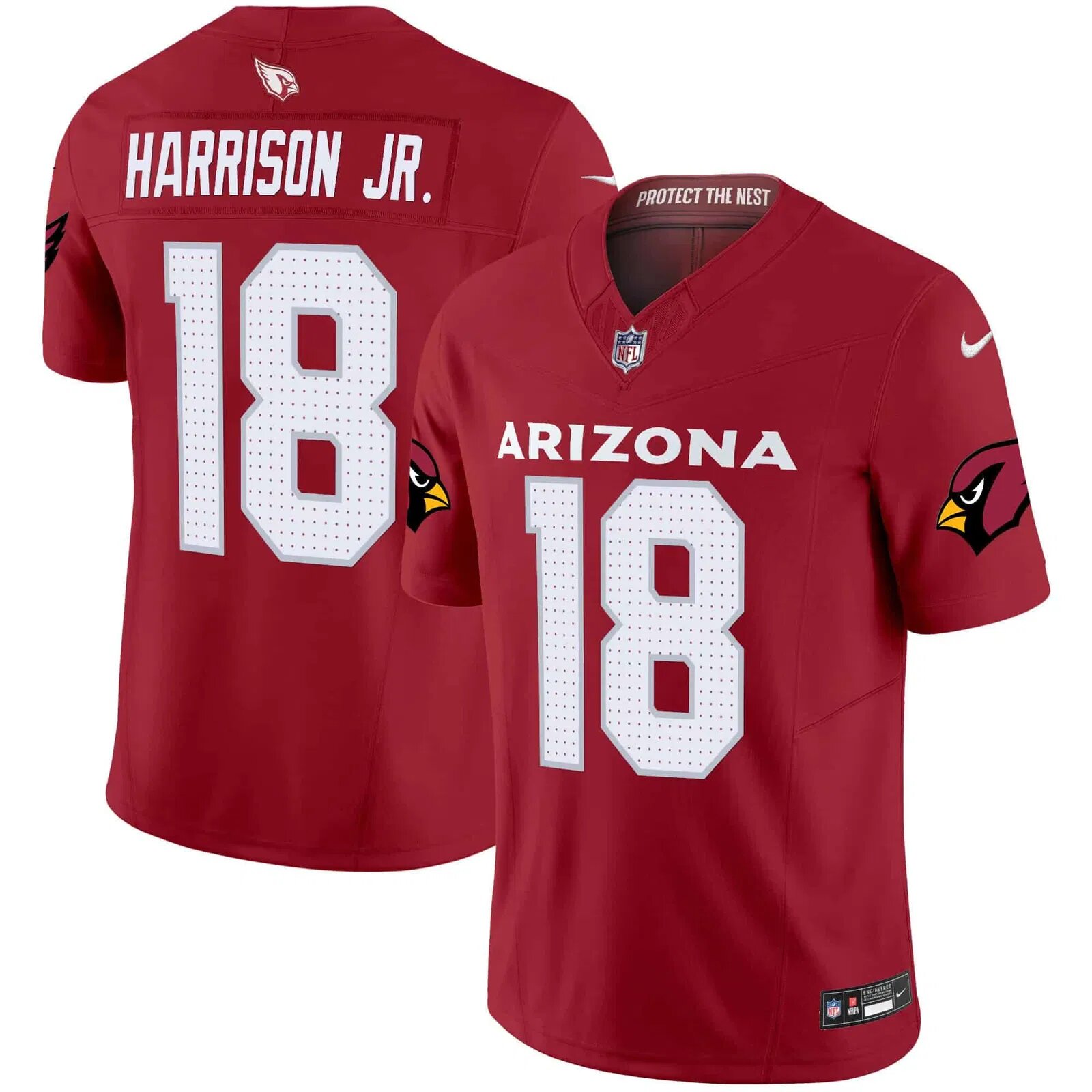 Men Arizona Cardinals 18 Harrison jr Red Nike 2024 Vapor Limited NFL Jersey